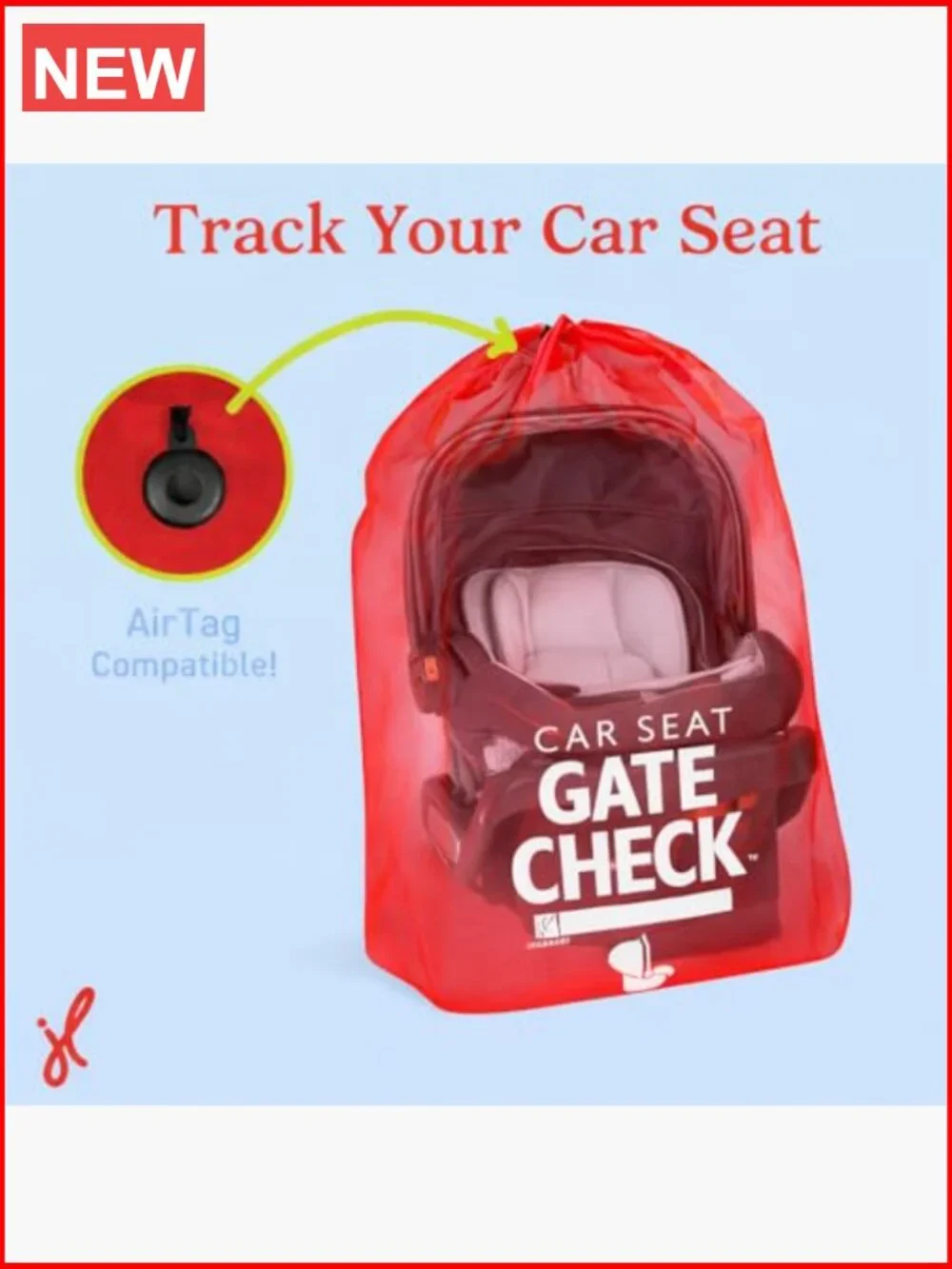Gate Check Travel Bag for Car Seats, AirTag Compatible